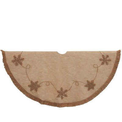 Kurt Adler 54-Inch Jute with Macrame Snowflake Tree Skirt