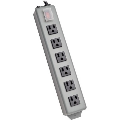 Tripp Lite Waber Power Strip Metal 5-15R 6 Outlet 5-15P 6' Cord - NEMA 5-15P - 6 NEMA 5-15R - 6ft