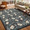 Acekool Floral Washable Rugs - Vintage Botanical Print Area Rug - 2 of 4