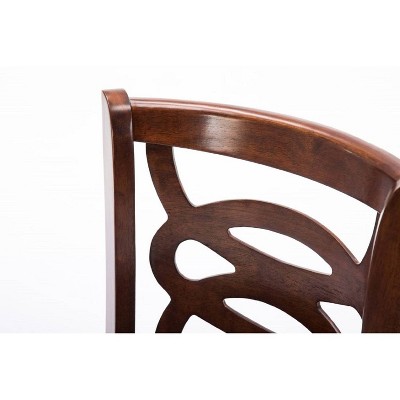 Cherry Swivel Wood Counter Stool with Leather Seat, 24"
