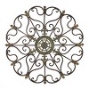 Rustic Round Metal Ornamental Wall Decor Brown - Olivia & May - image 2 of 4