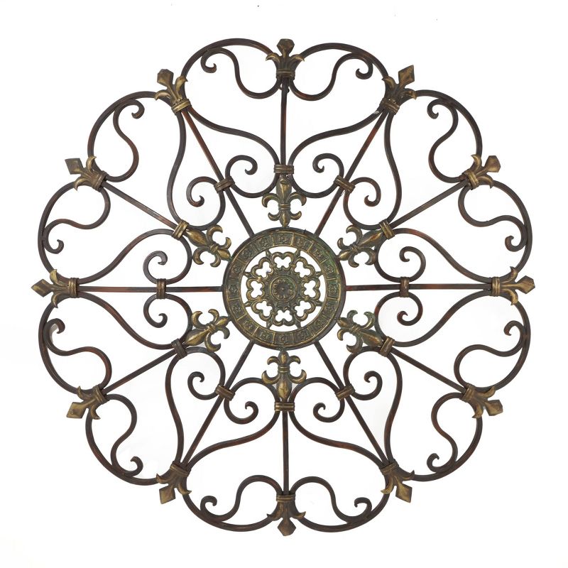 Rustic Round Metal Ornamental Wall Decor Brown - Olivia &#38; May, 3 of 19