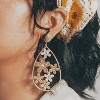 Flower Teardrop Earrings Boho Raffia Earrings Cute Floral Dangle Earrings Trendy Statement Jewelry for Women - 2 of 4
