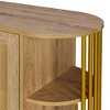 Okak Rustic Decorative Rattan Doors Sideboard Cabinet with Adjustable Shelves for Dining Room - 3 of 4
