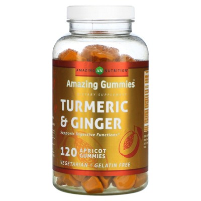 Amazing Nutrition Amazing Gummies, Turmeric & Ginger, Apricot, 120 Gummies