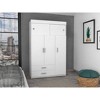 NicBex Armoire Wardrobe Closet Storage Cabinet with Doors & 2 Drawers & Shelves for Bedroom, White - 2 of 4