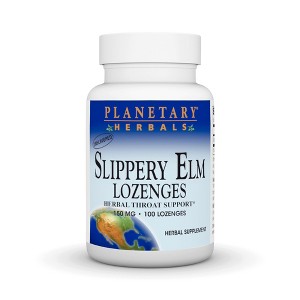 Slippery Elm Lozenges Unflavored by Planetary Herbals  -  100 Lozenge - 1 of 3