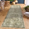 Acekool Vintage Runner Rug - 2x8 Non-Slip Washable Carpet in Brown & Green - 4 of 4