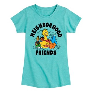 Girls' - Sesame Street - Neighborhood Friends Fitted Short Sleeve Graphic T-Shirt - 1 of 4