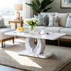NicBex Modern Texture Sticker-Patterned Coffee Table with O-Shaped Base,Minimalist Tea Table,Center Table for Living Room - 4 of 4