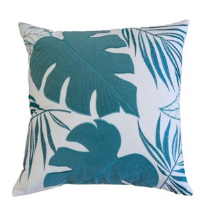 ChicFurnit Bed Pillows Autumn Leaf Home Pillow Velvet Decor Pillow with Hidden Zipper Cotton Pillows for Living Room Decoration, Blue, 20"*1"*20" - 1 of 4
