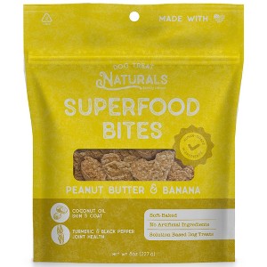 Dog Treat Naturals: Superfood Bites - Peanut Butter & Banana, 8oz, Turmeric - 1 of 4