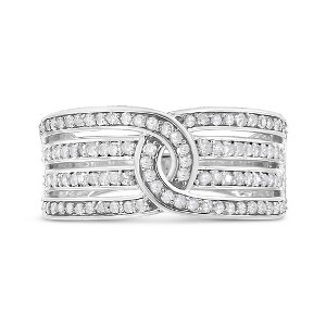 Silver 1/2 Cttw Diamond Multi-Row Bypass Band Ring - 1 of 4
