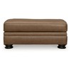 Signature Design by Ashley Traditional Carianna Leather Ottoman, Caramel - 3 of 4