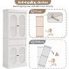 70" Kitchen Pantry Cabinet with Glass Doors, Adjustable Shelves & Drawer, Modern Glass Doors Storage Cabinet, for Living Room, Dining Room, White - 2 of 4