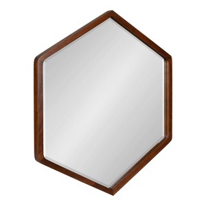 26" x 30" McLean Hexagon Wall Mirror Walnut Brown - Kate & Laurel All Things Decor: Scandinavian Style, Wood Frame - 1 of 4