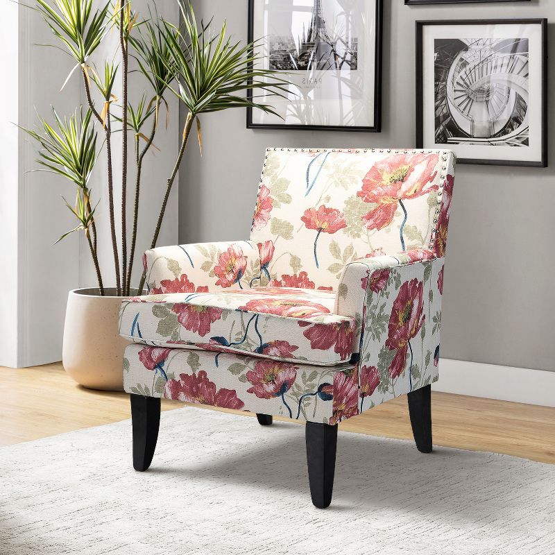 Sara Upholstered Accent Chair with Nail Head Trim and High resilience cushion | Karat Home, 3 of 10