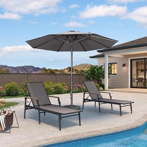 PURPLE LEAF Outdoor Patio Umbrella Market Table Sun Umbrellas with 8 Aluminum Sturdy Ribs for Backyard Deck Garden Pool - 1 of 1