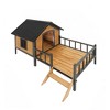 GDFStudio Duncan Modern 67" Wood and Metal Outdoor Dog Kennel with Porch For Large Animal - 2 of 4