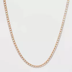 Crystal Rhinestone Chain Necklace - A New Day™ Gold