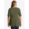 Jessica London Women's Plus Size Stretch Cotton Peplum Tunic - 3 of 4