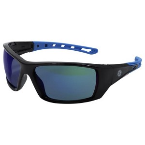 General Electric - 04 Series - Anti-Fog - Impact-Resistant - Safety Glasses - Blue Mirror Lens - Black - 1 of 1