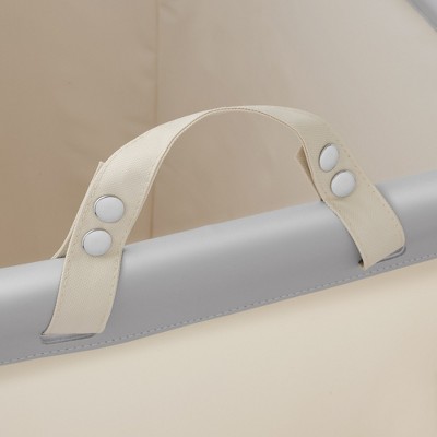 Large White Canvas and Steel Frame Laundry Hamper with Wheels