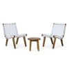 Maggift Patio Seating Sets Outdoor, Featuring Unique Design, Ideal for Chats, Perfect for Gardens, Living Spaces, White, 20.25"*28"*29.75" - 2 of 4