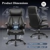 KERDOM Leather Office Chair, Big and Tall Office Chair Executive Breathable PU Computer Chair with Lumbar Support, Black - 2 of 4