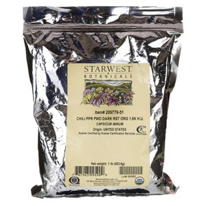 Starwest Botanicals Chili Pepper Powder Dark Roast Organic 1 lb Pkg - 1 of 1