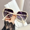 Anna-Kaci Women's Oversized Square Sunglasses with Dual Layer Frame and Gold Temple Accent UV400 Dark Lenses - 3 of 3
