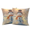 Winter Pillow Covers Snowman in The Sunshine Throw Pillow Covers 18x18 Snowflakes - 3 of 3