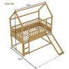 NicBex Twin Over Twin Bunk Bed with Convertible Slide and Ladder,Loft Bed with Safety Guardrail for Bedroom,White/Brown - 3 of 4