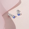 Girl's CZ Birthstone Heart Screw Back Sterling Silver Earrings - In Season Jewelry - 4 of 4