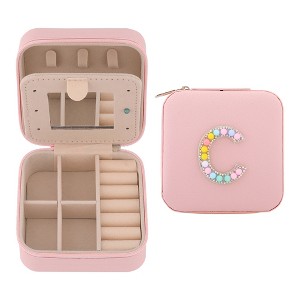 REGALWOVEN Letter Design Mini Portable Compact Jewelry Box - 1 of 4