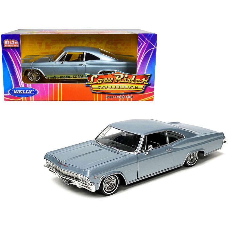 1965 Chevrolet Impala SS 396 Lowrider Light Blue Metallic "Low Rider Collection" 1/24 Diecast Model Car by Welly, 1 of 4