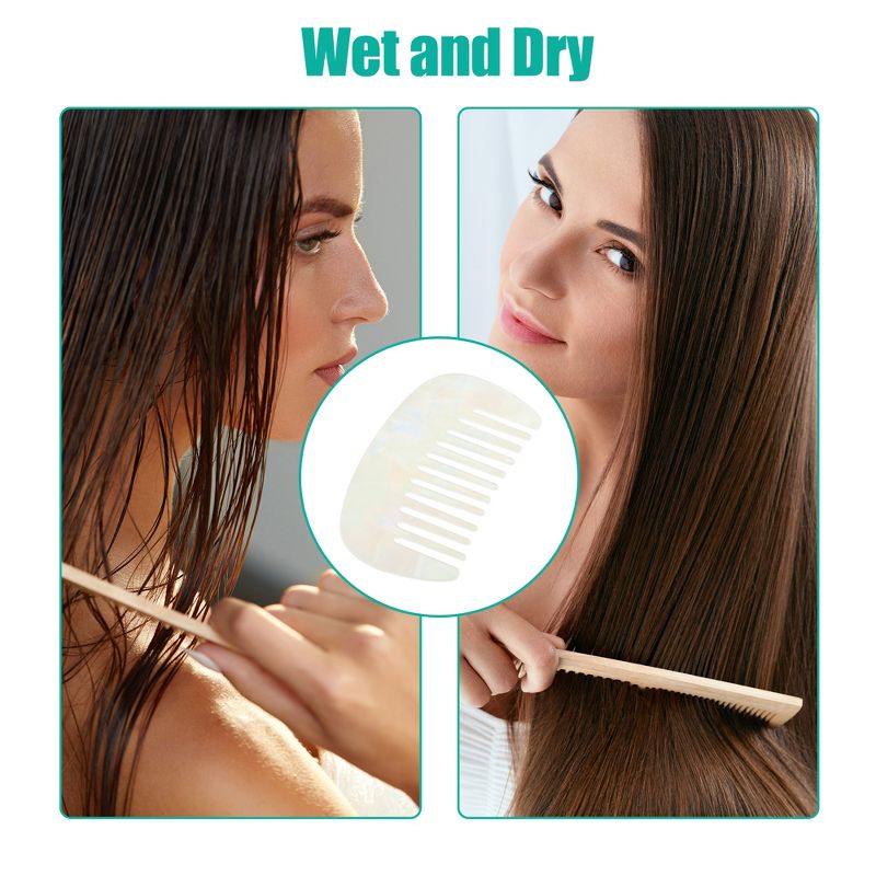 Unique Bargains Anti-Static Pocket Size Wide Tooth for Thick Curly Hair Detangling Comb 1 Pc, 5 of 7