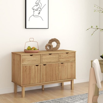 vidaXL Sideboard OTTA 44.9 in.x16.9 in.x28.9 in. Solid Wood Pine