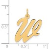 Black Bow Jewelry 14k Yellow Gold Madison Collection LG Classic Script Initial W Pendant - 4 of 4