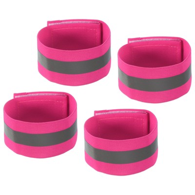 Unique Bargains Reflective Bands for Arm Wrist Ankle Leg 14x1.5 Inch Strip Wide Green 4 Pack