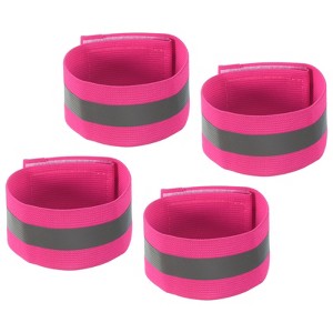 Unique Bargains Reflective Bands for Arm Wrist Ankle Leg 14x1.5 Inch Strip Wide Green 4 Pack - 1 of 4