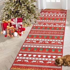 Fulvari Christmas Rugs Area Rug Machine Washable Entryway Indoor Rugs Christmas Tree Snowflake Doormat Holiday Decor - 1 of 4