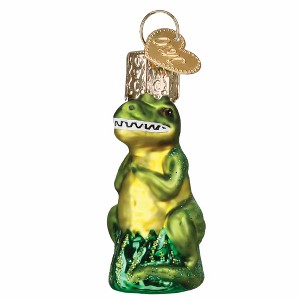 Old World Christmas 2.25 In Mini T-Rex Ornament Dinosaur Pre-Historic Tree Ornaments - 1 of 3
