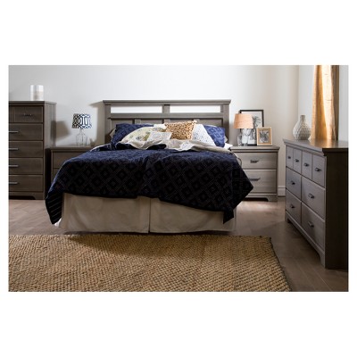Gray Maple 2-Drawer Traditional Nightstand
