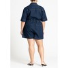 ELOQUII Women's Plus Size Denim Collared Wrap Romper - 3 of 4