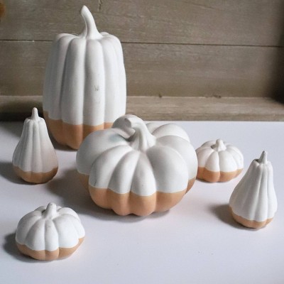 6ct Multi Ceramic Pumpkins White - Bullseye's Playground™