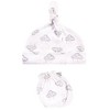 Hudson Baby Infant Boy Cotton Cap and Scratch Mitten Set, Cloud Mobile Pink, 0-6 Months - 3 of 4