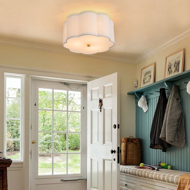 YIYIBYUS Modern Flower-Shaped Flush Mount 3-Light Ceiling Light, White, 4 of 7