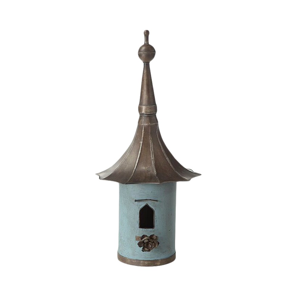 Metal Birdhouse - Storied Home: Freestanding, Weather-Resistant, No Assembly Required