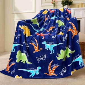 Throw Blanket Glow in The Dark Blanket Dinosaur Toys for Kids 3-5 Dinosaur Gifts Toys for Age 2-12 Year Old, Soft Cozy Flannel Kids, Birthday 40"×60" - 1 of 4